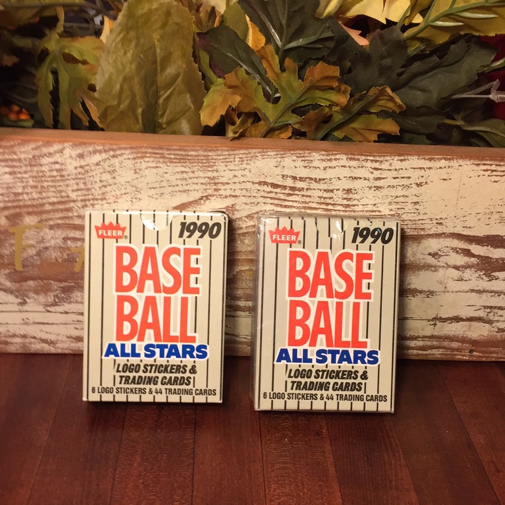 Two boxes 1990 fleer baseball all stars cards.